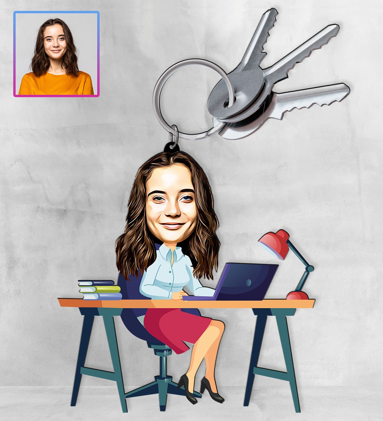 eJOYA Kişiye Özel Karikatür Tasarım Anahtarlık 97283