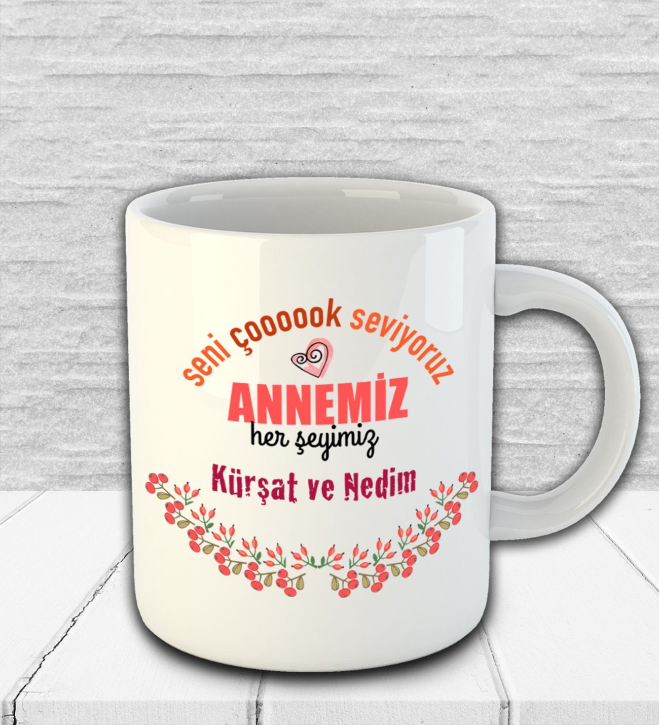 eJOYA Kişiye Özel Annemiz Seni Çok Seviyoruz Temalı Kupa Bardak 82500