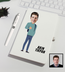 eJOYA Kişiye Özel Karikatür Tasarım Defter Kalem Seti 91314