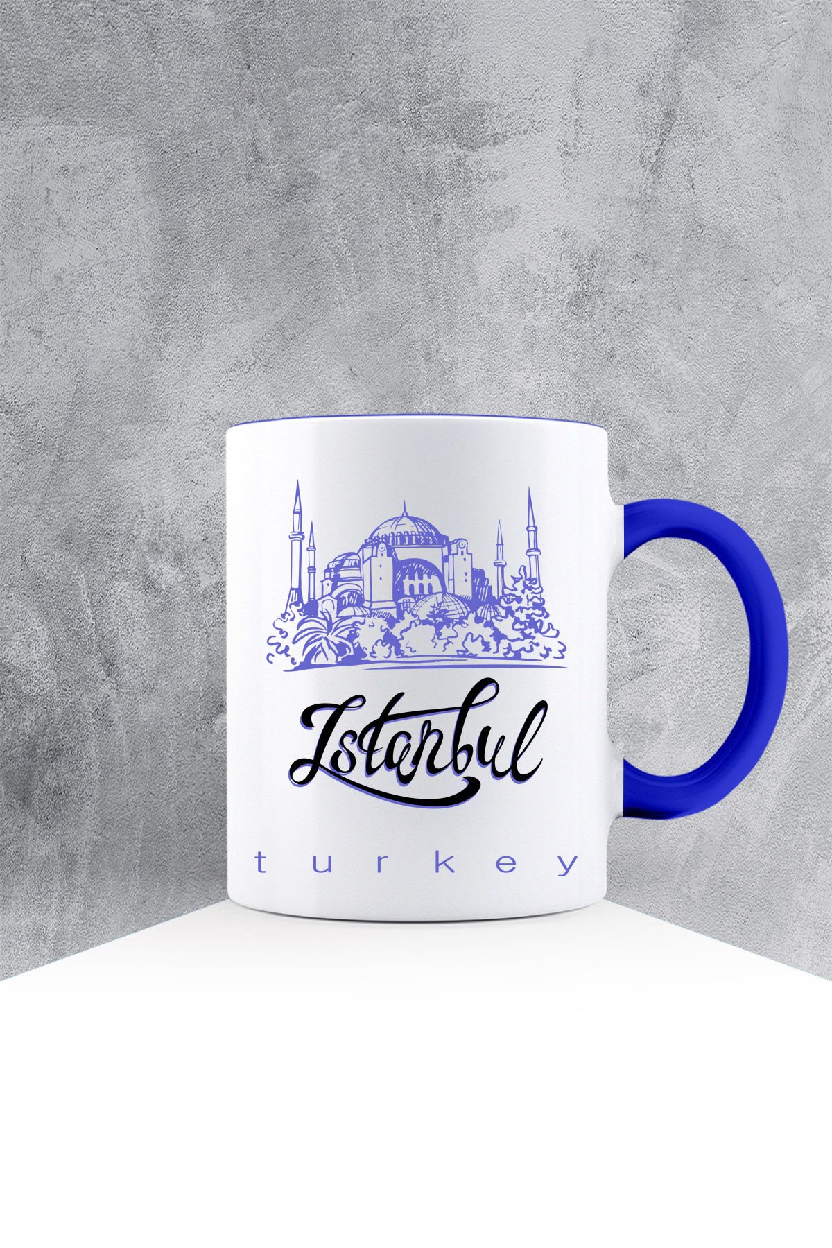 eJOYA Özel Tasarım Lacivert Kulplu Kupa Bardak 87416