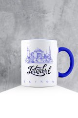 eJOYA Özel Tasarım Lacivert Kulplu Kupa Bardak 87416