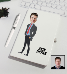 eJOYA Kişiye Özel Karikatür Tasarım Defter Kalem Seti 91317