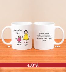 eJOYA Kişiye Özel Annesinin Kızı Mesaj-İsim Yazılı Kupa Bardak 79972