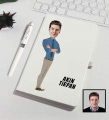 eJOYA Kişiye Özel Karikatür Tasarım Defter Kalem Seti 91319