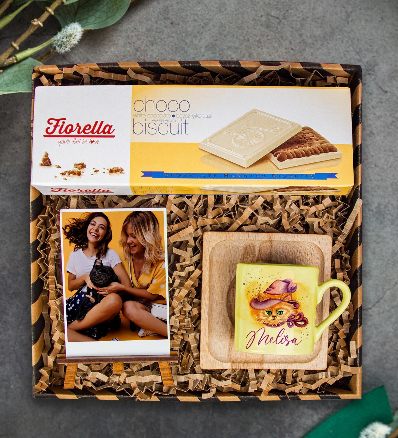 eJOYA Kişiye Özel Türk Kahvesi Fincanı & Fotoğraflık & Choco Biscuit Hediye Kutusu 111774