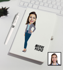 eJOYA Kişiye Özel Karikatür Tasarım Defter Kalem Seti 91321
