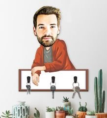 eJOYA Erkeklere Özel Karikatür Fotoğraflı Anahtarlık Askısı 113235