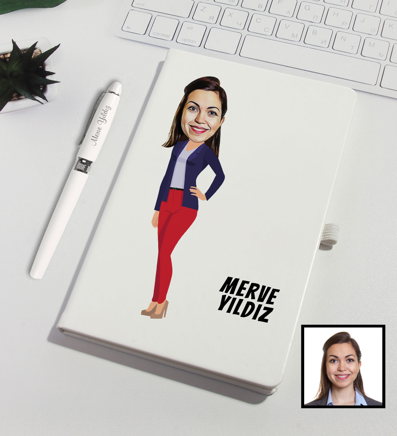 eJOYA Kişiye Özel Karikatür Tasarım Defter Kalem Seti 91322