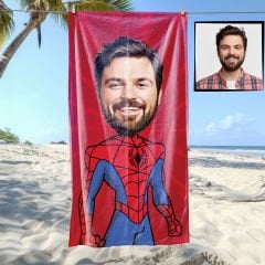 eJOYA Kişiye Özel Karikatür Fotoğraflı Kahraman Plaj Ve Spor Havlusu 115032