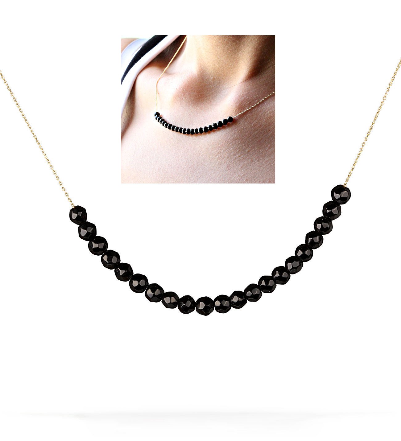 eJOYA Doğal Onix Taşlı Altın Kolye 77490