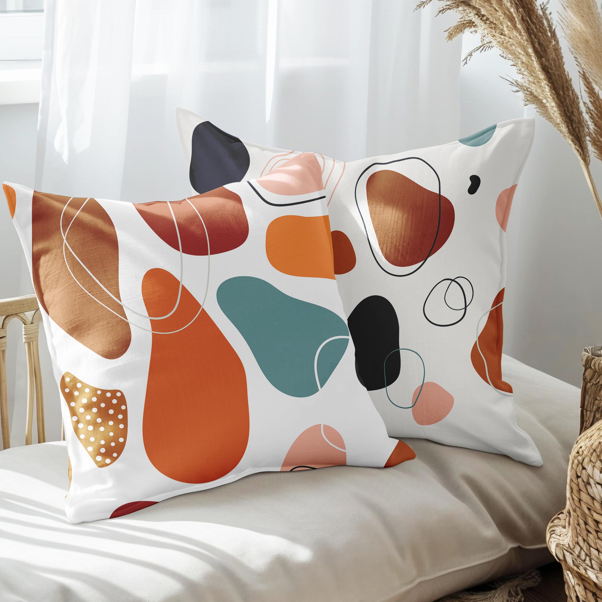 eJOYA Modern Tasarımlı 2'li Yastık İçi Ve Kırlent Kılıfı 45cm 113411