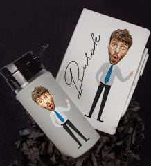 eJOYA Kişiye Özel Karikatür Tasarım Defter Kalem Ve Matara Hediye Seti 96408