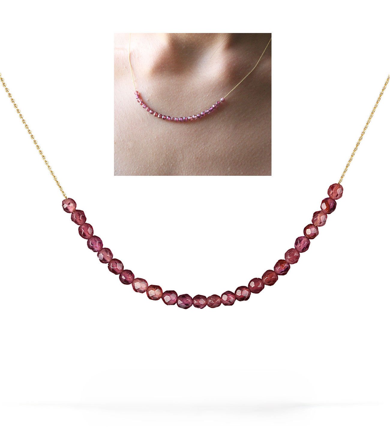 eJOYA Doğal Ametist Taşlı Altın Kolye 77494