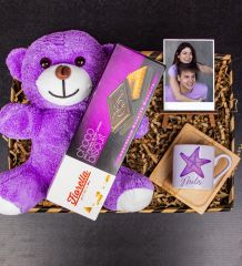 eJOYA Kişiye Özel Türk Kahvesi Fincanı & Choco Biscuit & Peluş Ayı & Fotoğraflık Hediye Kutusu 111782