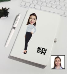 eJOYA Kişiye Özel Karikatür Tasarım Defter Kalem Seti 91328