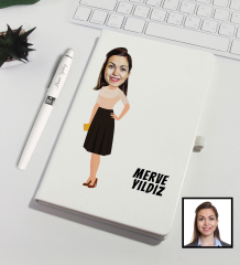 eJOYA Kişiye Özel Karikatür Tasarım Defter Kalem Seti 91329
