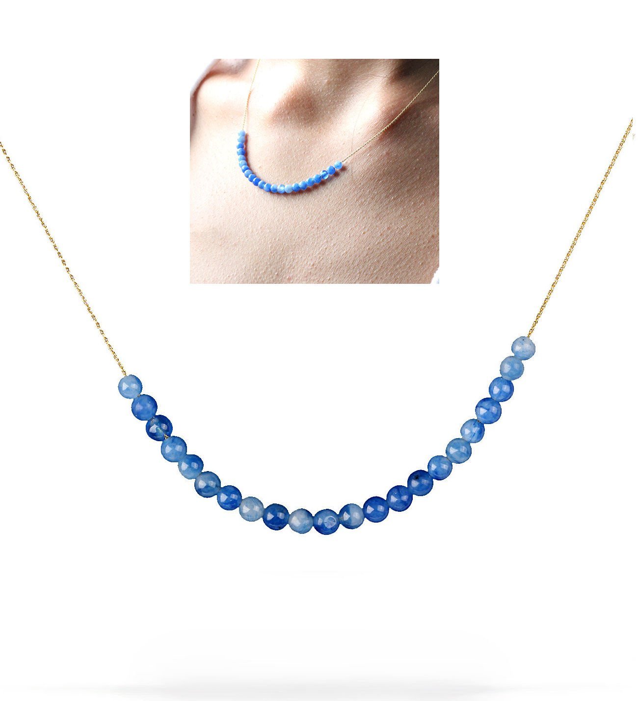 eJOYA Doğal Lapis Taşlı Altın Kolye 77498