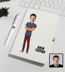 eJOYA Kişiye Özel Karikatür Tasarım Defter Kalem Seti 91331