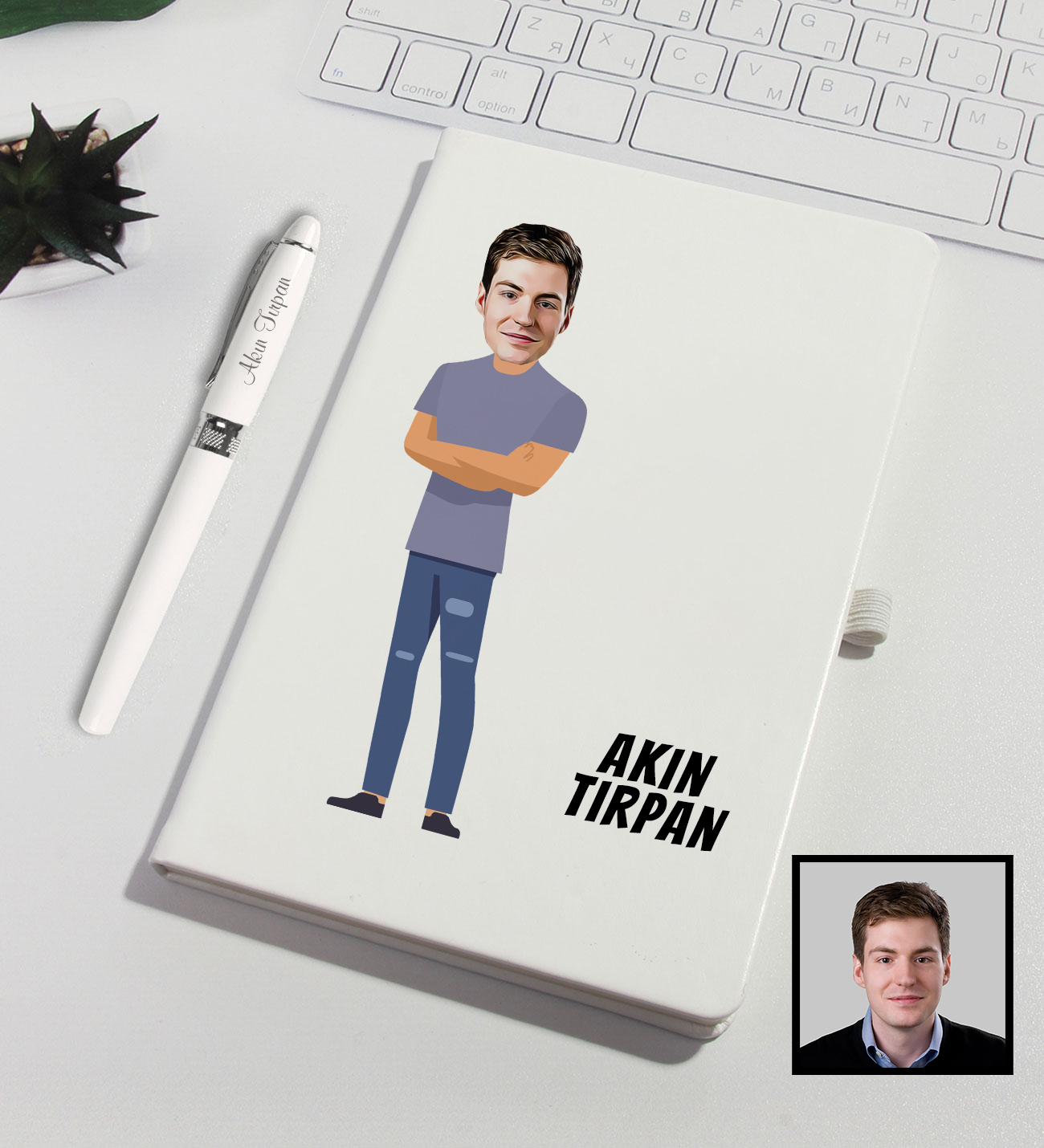 eJOYA Kişiye Özel Karikatür Tasarım Defter Kalem Seti 91332