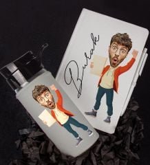 eJOYA Kişiye Özel Karikatür Tasarım Defter Kalem Ve Matara Hediye Seti 96414