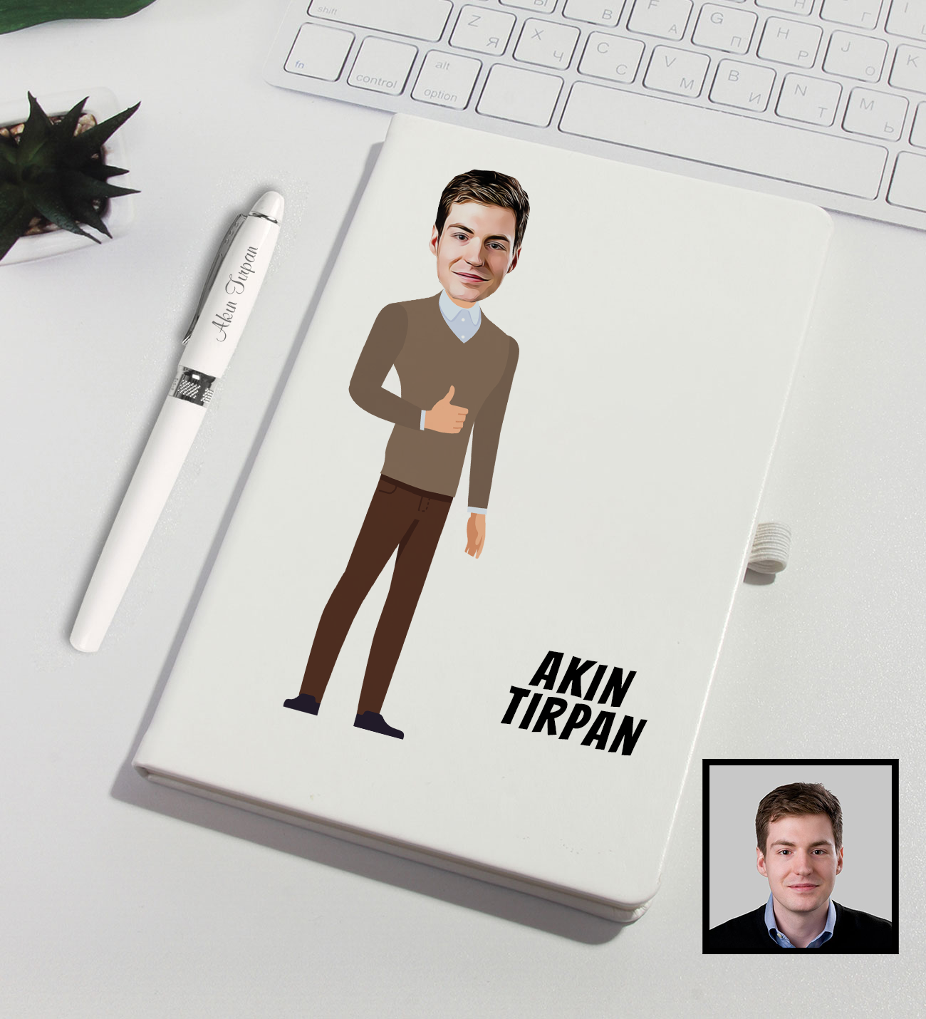 eJOYA Kişiye Özel Karikatür Tasarım Defter Kalem Seti 91334