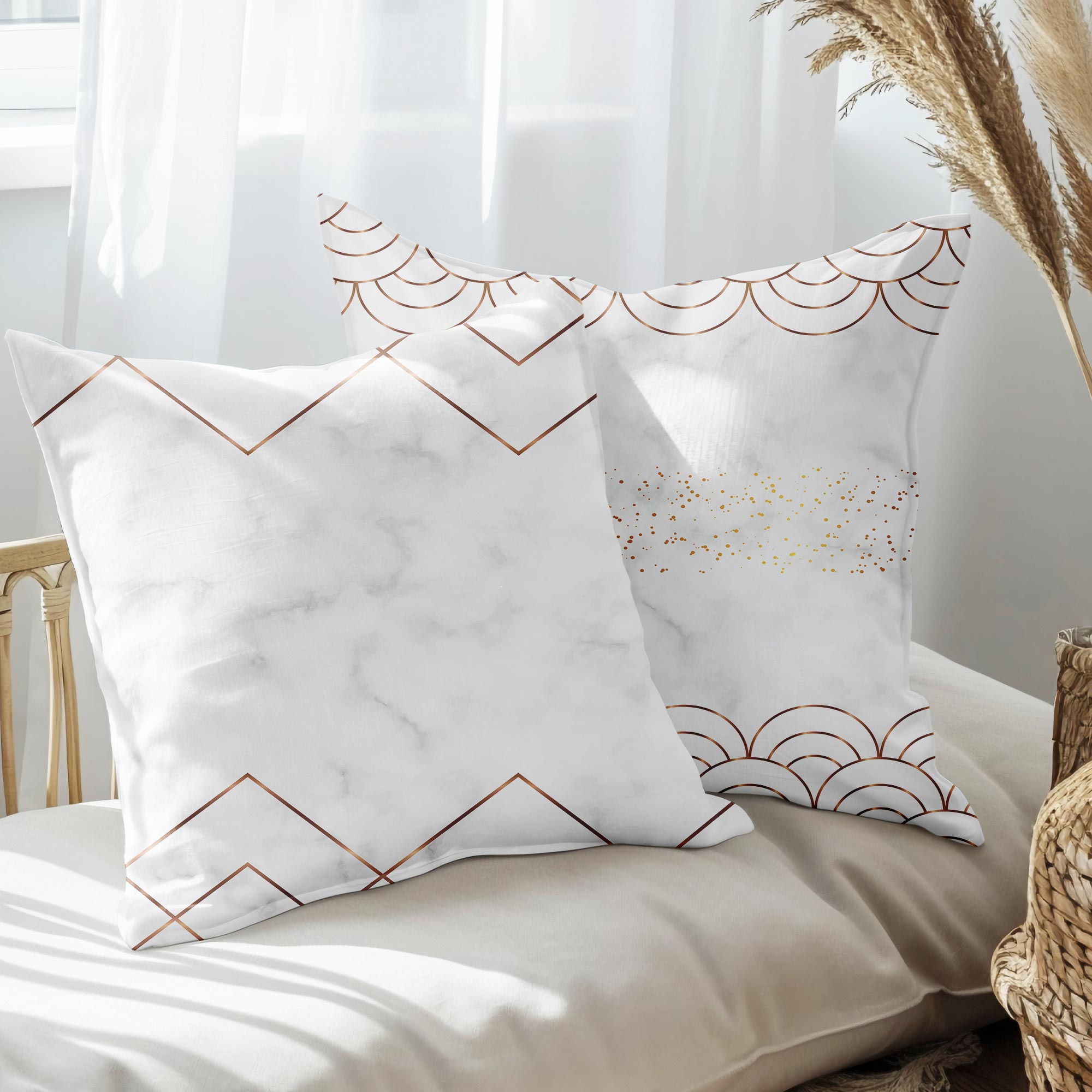 eJOYA Modern Tasarımlı 2'li Yastık İçi Ve Kırlent Kılıfı 45cm 113419