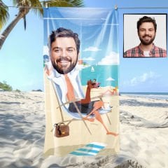 eJOYA Kişiye Özel Karikatür Fotoğraflı Varmı Tatil Gibisi Plaj Ve Spor Havlusu 115044