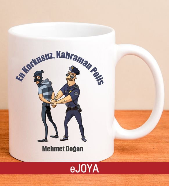 eJOYA Kişiye Özel En Kahraman Polis Kupa Bardak 79994