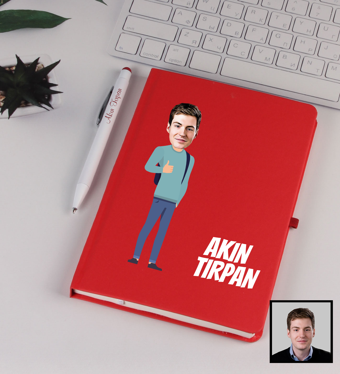 eJOYA Kişiye Özel Karikatür Tasarım Defter Kalem Seti 91337