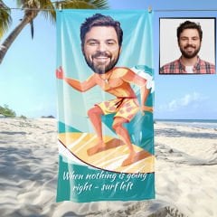 eJOYA Kişiye Özel Karikatür Fotoğraflı Sörfçü Plaj Ve Spor Havlusu 115047