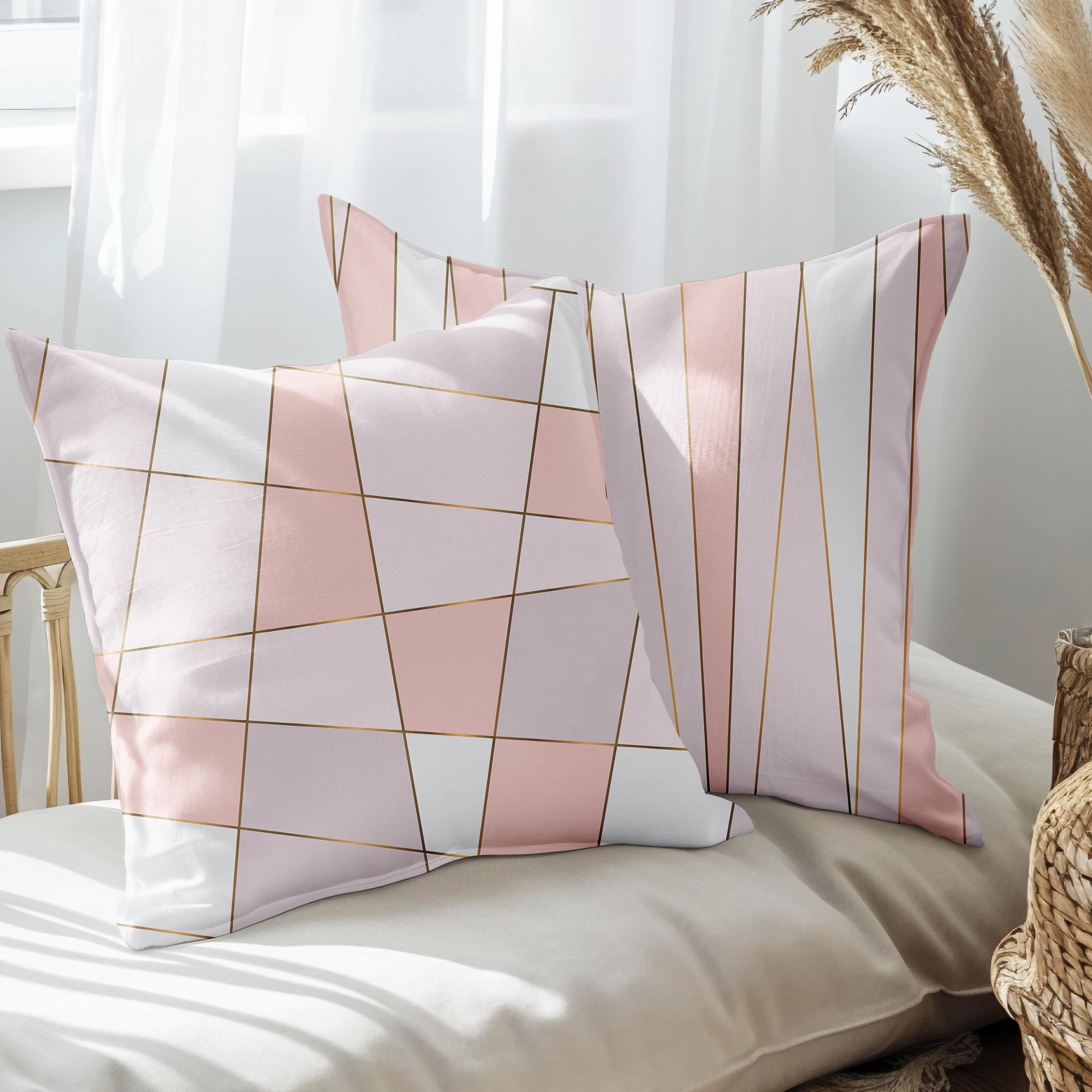eJOYA Modern Tasarımlı 2'li Yastık İçi Ve Kırlent Kılıfı 45cm 113423