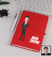 eJOYA Kişiye Özel Karikatür Tasarım Büyük Patron Defter Kalem Seti 91339