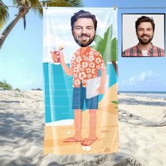 eJOYA Kişiye Özel Karikatür Fotoğraflı Relax Plaj Ve Spor Havlusu 115048