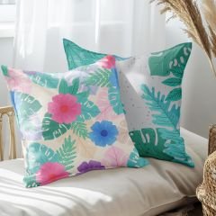 eJOYA Çiçek Tasarımlı 2'li Yastık İçi Ve Kırlent Kılıfı 45cm 113425