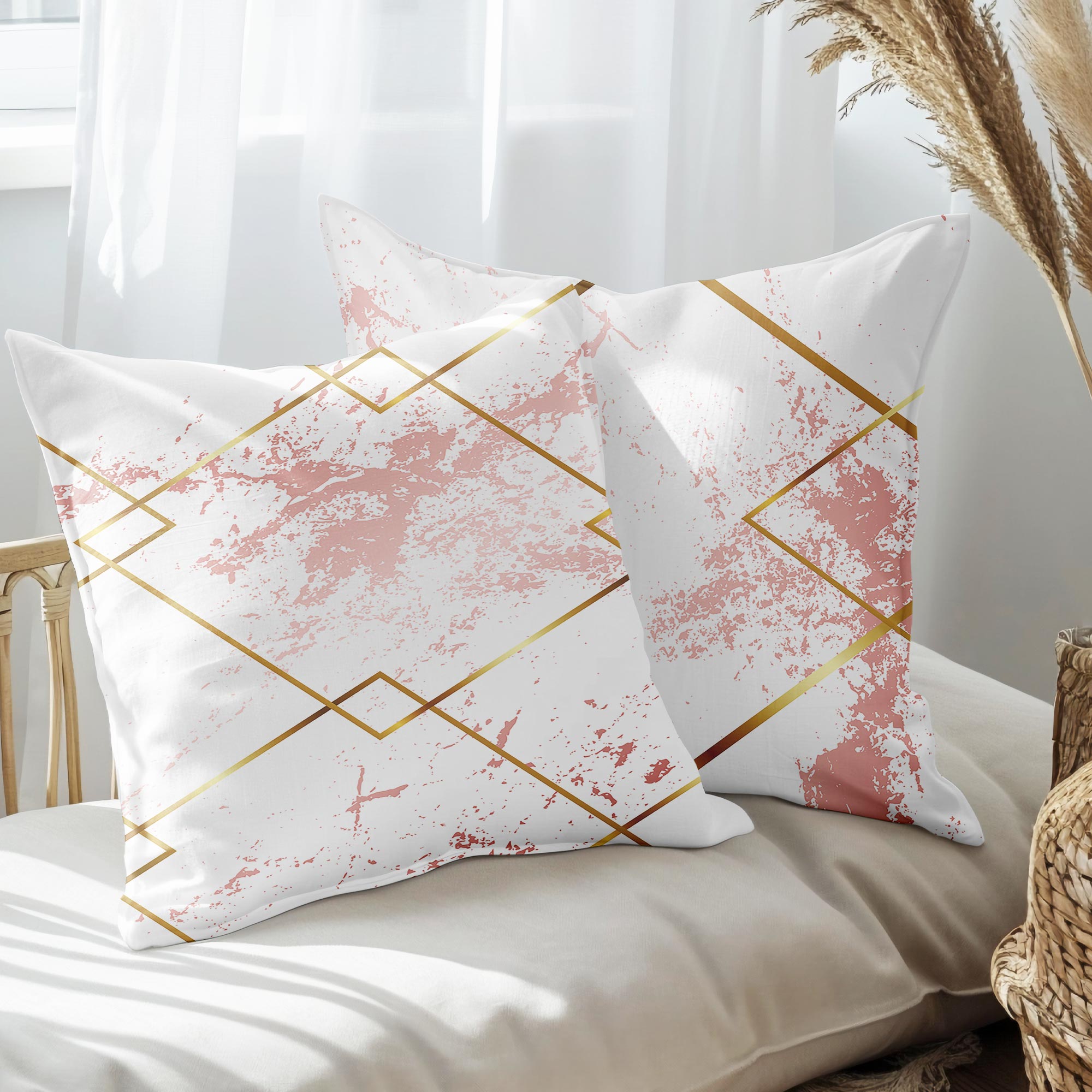 eJOYA Modern Tasarımlı 2'li Yastık İçi Ve Kırlent Kılıfı 45cm 113426