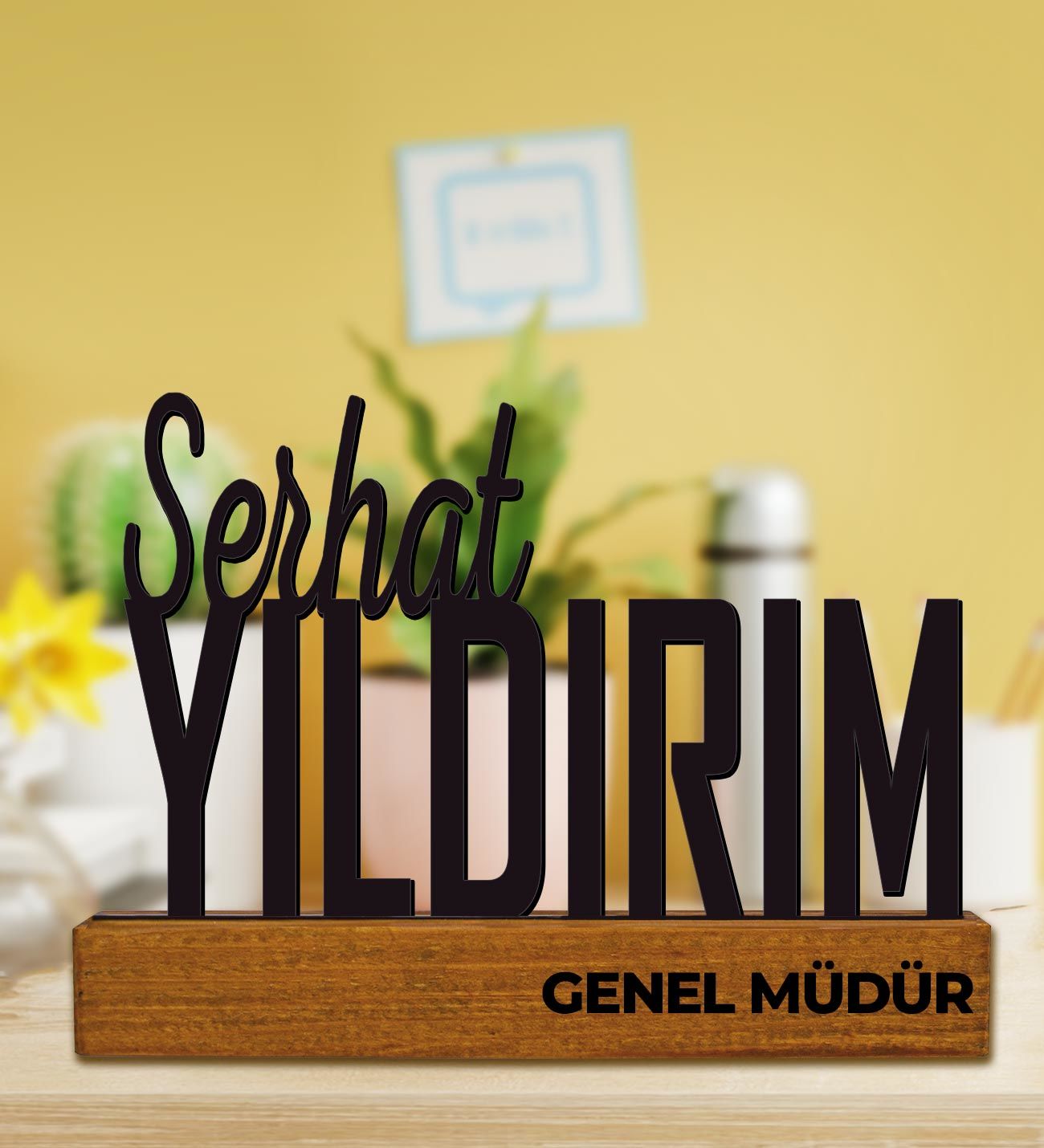 eJOYA Kişiye Özel Tasarım Doğal Ağaç Masaüstü İsimlik 111053