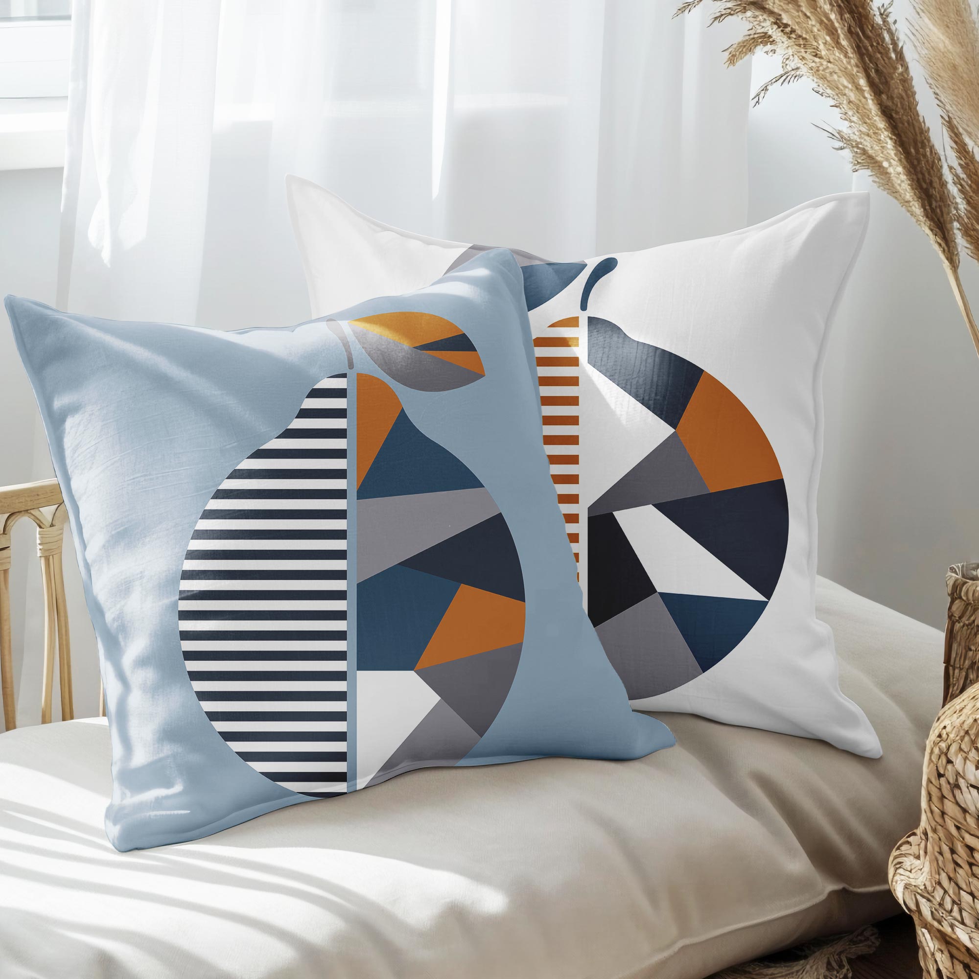 eJOYA Modern Tasarımlı 2'li Yastık İçi Ve Kırlent Kılıfı 45cm 113428