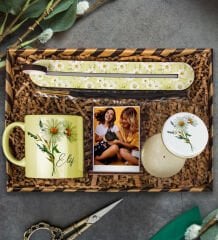 eJOYA Kişiye Özel Kupa & Sarı Papatyalar & Tütsü Takımı & Fotoğraflık Hediye Kutusu 111814