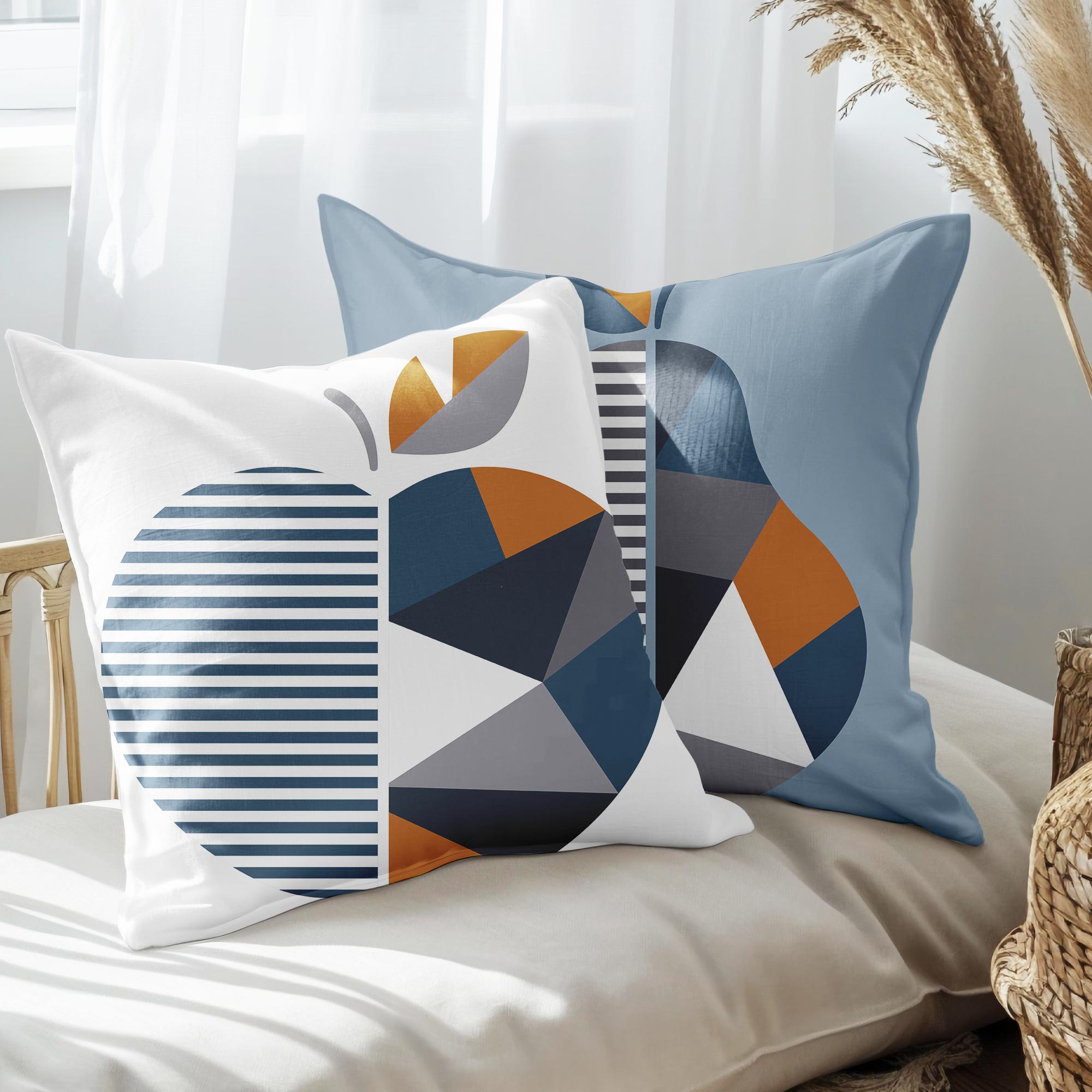 eJOYA Modern Tasarımlı 2'li Yastık İçi Ve Kırlent Kılıfı 45cm 113429