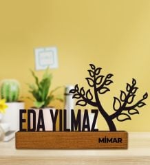 eJOYA Kişiye Özel Tasarım Doğal Ağaç Masaüstü İsimlik 111054