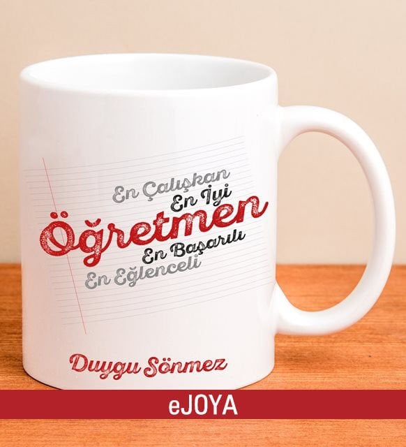 eJOYA Kişiye Özel En Yetenekli Öğretmen Kupa Bardak 80002