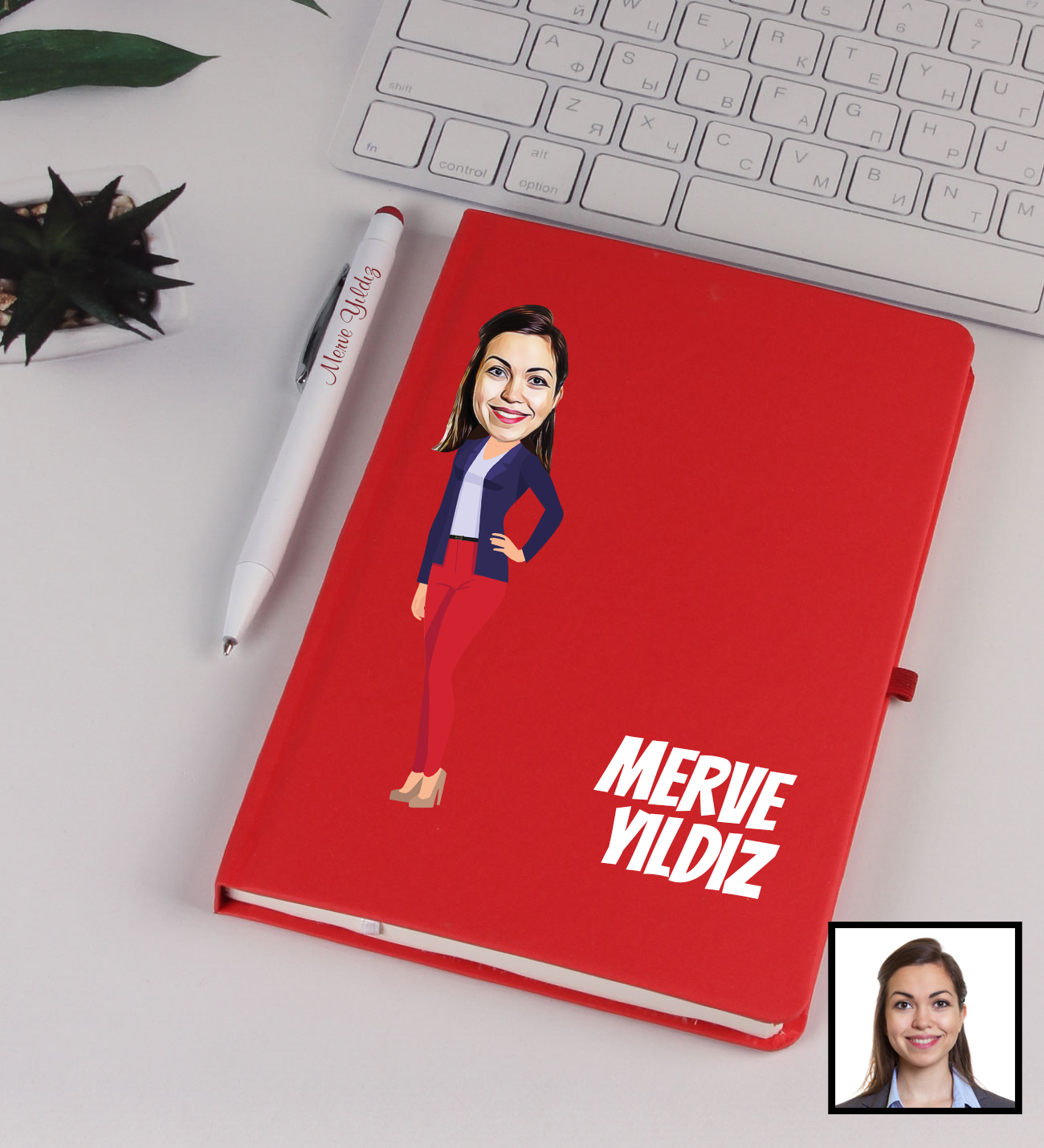 eJOYA Kişiye Özel Karikatür Tasarım Defter Kalem Seti 91345