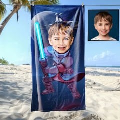 eJOYA Kişiye Özel Karikatür Fotoğraflı Star Wars  Plaj ve Banyo Havlusu 115657