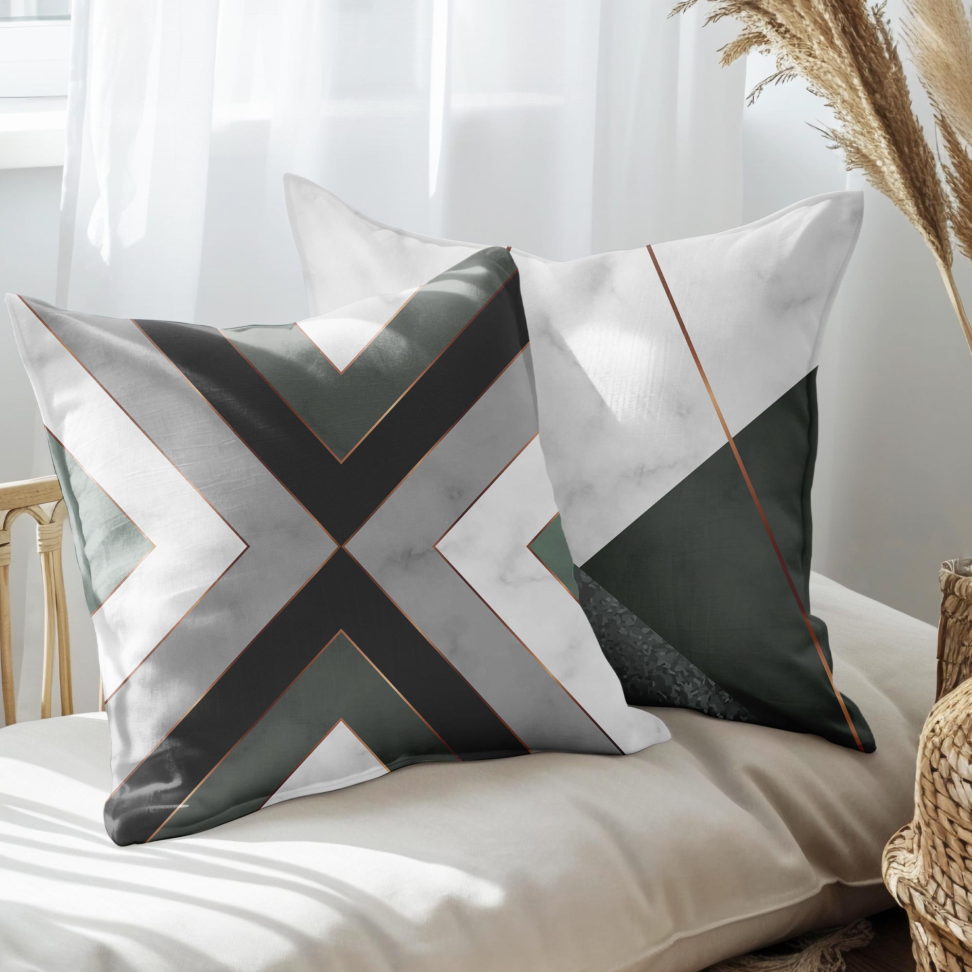 eJOYA Modern Tasarımlı 2'li Yastık İçi Ve Kırlent Kılıfı 45cm 113430