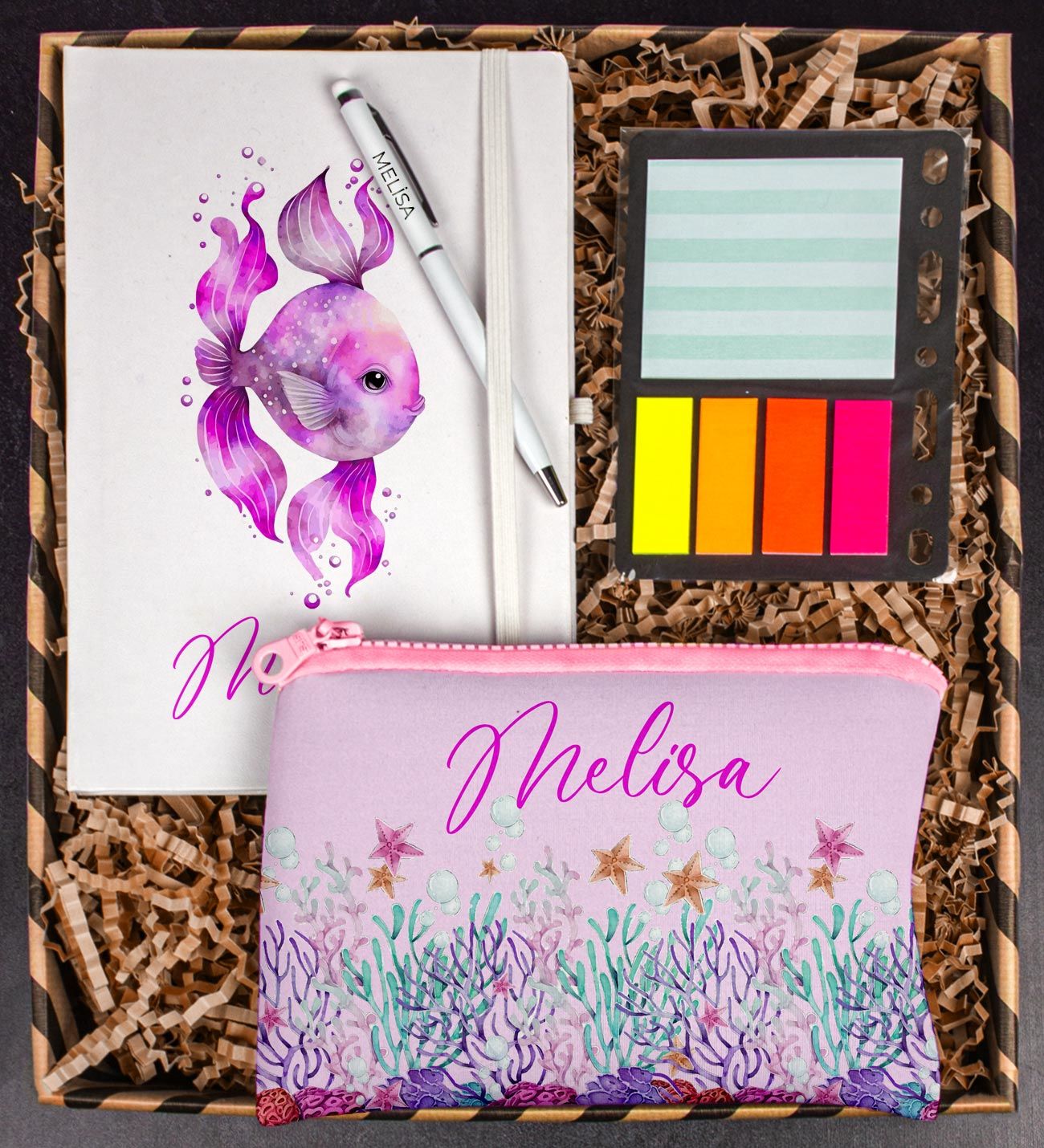 eJOYA Kişiye Özel Defter Kalem Kalemlik Ve Mini Organizer Ofis Kırtasiye Hediye Kutusu 111831
