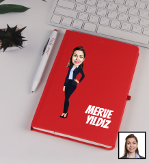 eJOYA Kişiye Özel Karikatür Tasarım Bankacı Defter Kalem Seti 91346