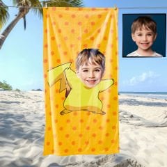 eJOYA Kişiye Özel Karikatür Fotoğraflı Pokemon Plaj ve Banyo Havlusu 115658