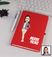 eJOYA Kişiye Özel Karikatür Tasarım Bankacı Defter Kalem Seti 91347