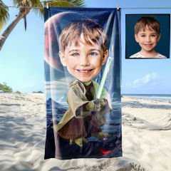 eJOYA Kişiye Özel Karikatür Fotoğraflı Star Wars Plaj ve Banyo Havlusu 115659