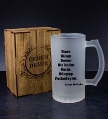 eJOYA Kişiye Özel Kutusunda Bira Bardağı Hediye Seti 108318